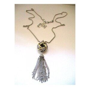 Brighton "TRES TWIST" Long Tassel Necklace With Brighton Pouch